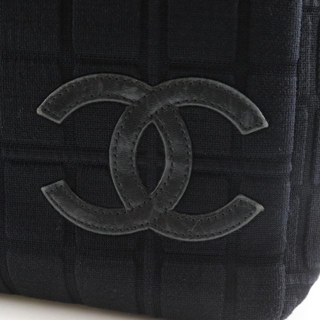 CHANEL シャネル チェーントート チョコバー チョコバー ジャージ 黒 トートバッグ_14