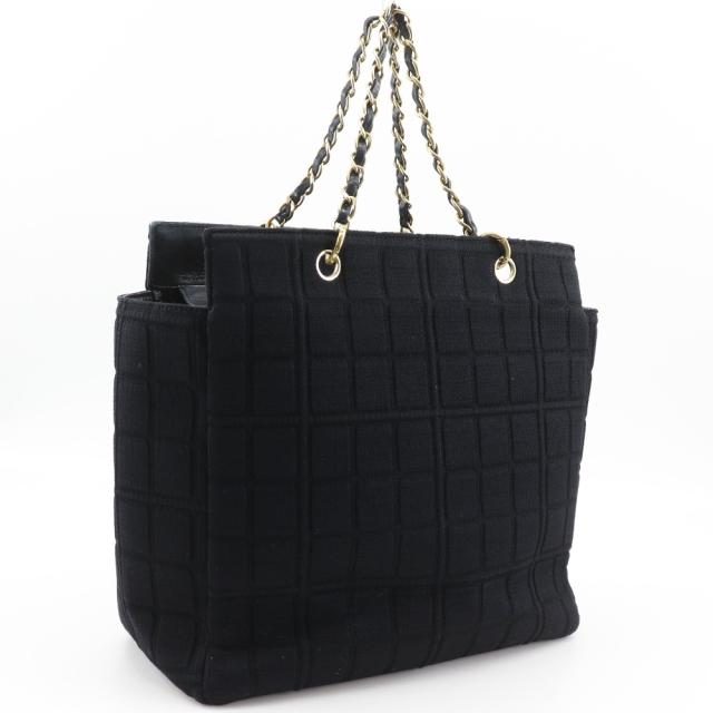 CHANEL シャネル チェーントート チョコバー チョコバー ジャージ 黒 トートバッグ_2
