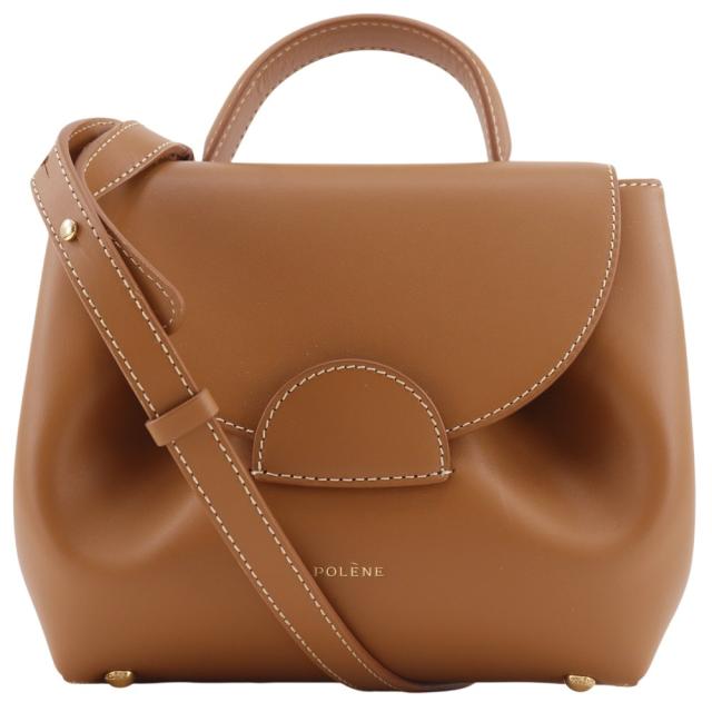 POLENE ポレーヌ Numero Un Nano 2WAYショルダー カーフ 茶 ハンドバッグ レディース 【中古】
