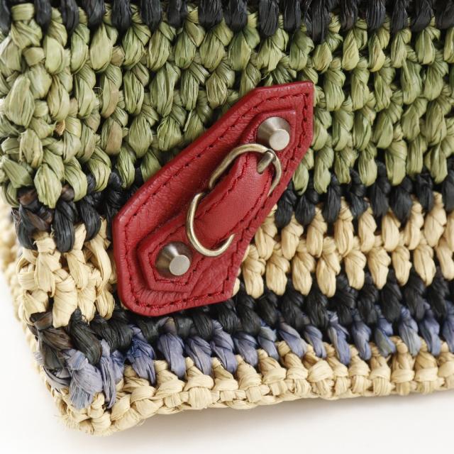 BALENCIAGA バレンシアガ ザ・ペーパー かごバッグ 515859 ラフィア 赤/マルチカラー_14