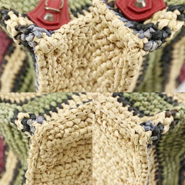 BALENCIAGA バレンシアガ ザ・ペーパー かごバッグ 515859 ラフィア 赤/マルチカラー_3