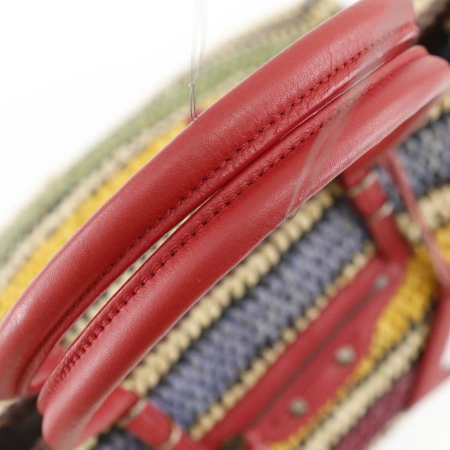 BALENCIAGA バレンシアガ ザ・ペーパー かごバッグ 515859 ラフィア 赤/マルチカラー_4