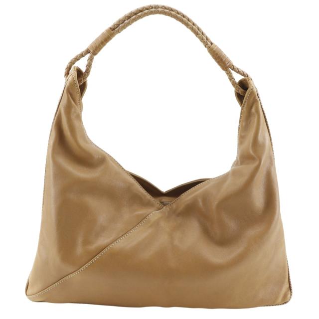 BOTTEGAVENETA ボッテガヴェネタ ホーボー カーフ 茶 ショルダーバッグ レディース