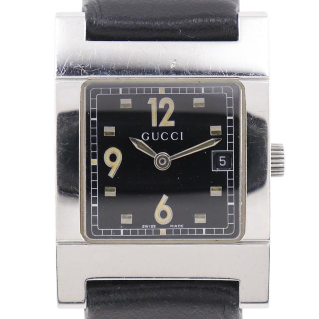 GUCCI グッチ 7700L SS クオーツ アナログ表示 黒文字盤 腕時計 レディース 【中古】