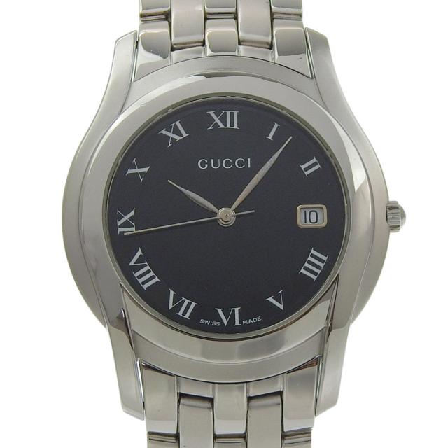 GUCCI グッチ 5500M SS 石英 アナログ書きあらわす 黒文字盤 ウオッチ ボーイズ 【中古】