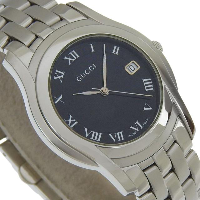 GUCCI グッチ 5500M SS 石英 アナログ書きあらわす 黒文字盤 ウオッチ ボーイズ 【中古】