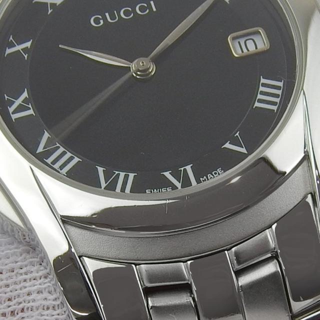 GUCCI グッチ 5500M SS 石英 アナログ書きあらわす 黒文字盤 ウオッチ ボーイズ 【中古】