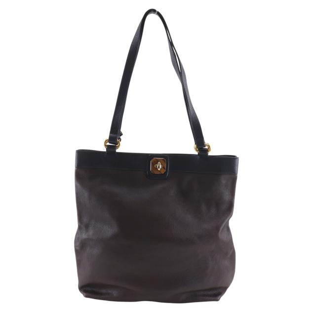 DELVAUX デルヴォー バイカラー レザー 茶 トートバッグ レディース 【中古】