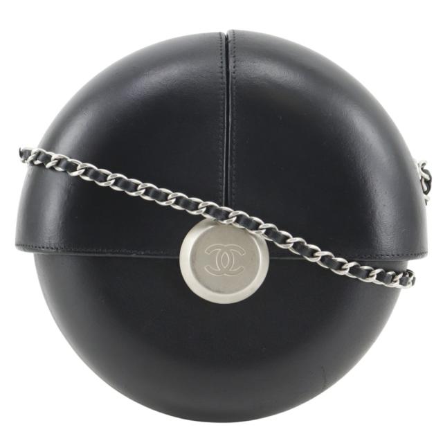 CHANEL シャネル チェーンショルダー イブニング イン ザ エア レザー 黒