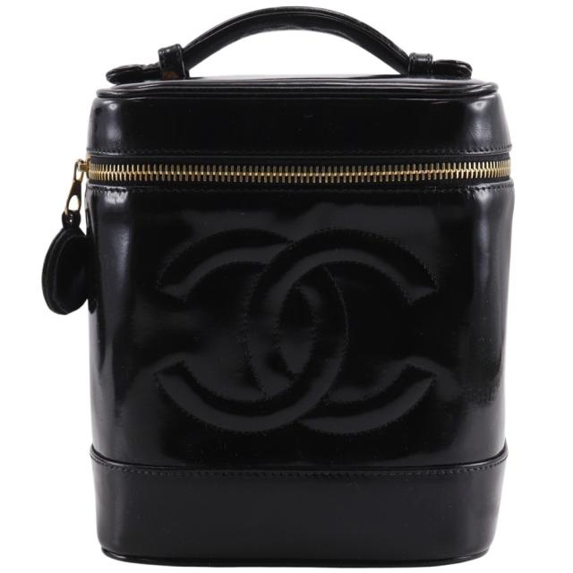 CHANEL シャネル ココマーク ハンドバッグ ハンドバッグ A01998 パテントレザー 黒 バニティ