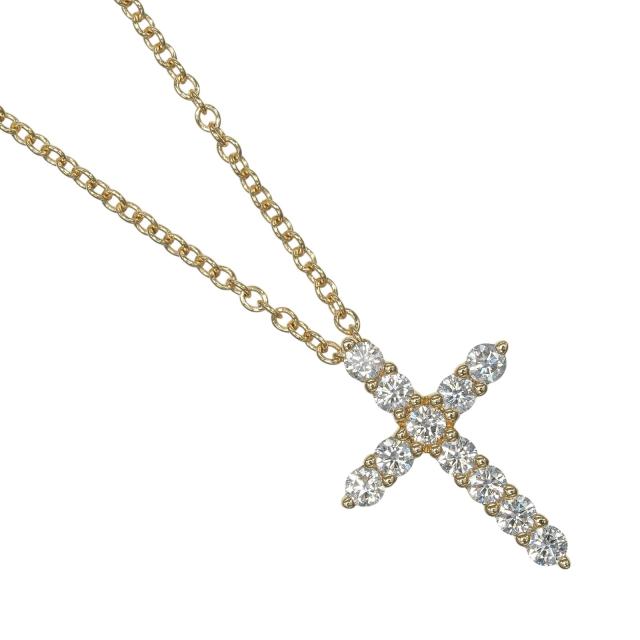 TIFFANY&amp;Co. ティファニー クロス XS K18イエローゴールド ネックレス 2.22g レディース