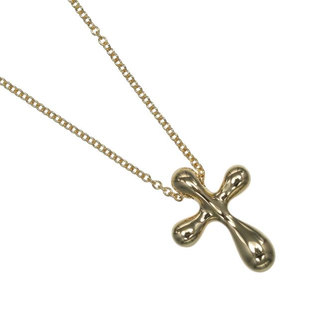 TIFFANY&amp;Co. ティファニー スモールクロス K18イエローゴールド ネックレス 4g レディース
