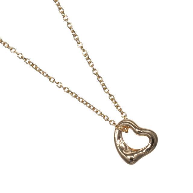 TIFFANY&amp;Co. ティファニー オープンハート K18ピンクゴールド ネックレス 1.6g レディース