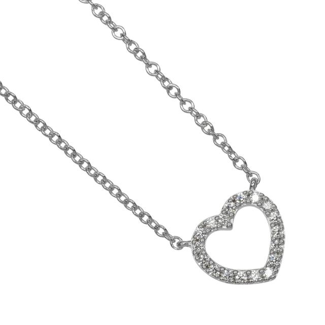 TIFFANY&Co. ティファニー メトロハート K18ホワイトゴールド ネックレス 1.84g レディース