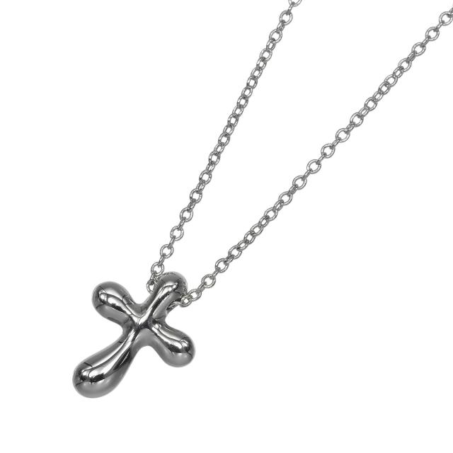 TIFFANY&amp;Co. ティファニー スモールクロス Pt950プラチナ ネックレス 3.79g レディース_2