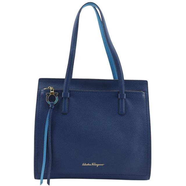 Salvatore Ferragamo サルヴァトーレフェラガモ エイミー GG-21F216 カーフ 青 トートバッグ