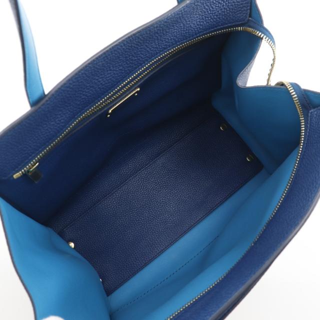 Salvatore Ferragamo サルヴァトーレフェラガモ エイミー GG-21F216 カーフ 青 トートバッグ_6