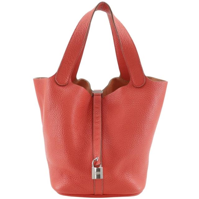 HERMES エルメス ピコタンロック22 MM トリヨンクレマンス 赤 ハンドバッグ レディース