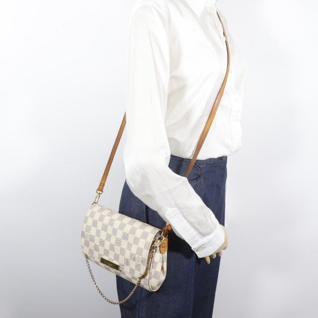 LOUIS VUITTON ルイ・ヴィトン フェイボリットPM N41277 ダミエアズールキャンバス 白_15