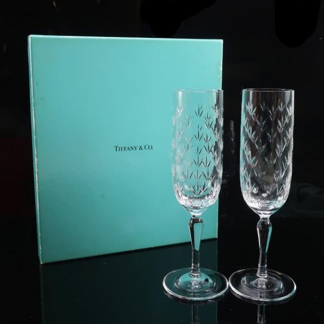 TIFFANY&amp;Co. ティファニー フローレット シャンパングラス 2個 食器 _ 【中古】