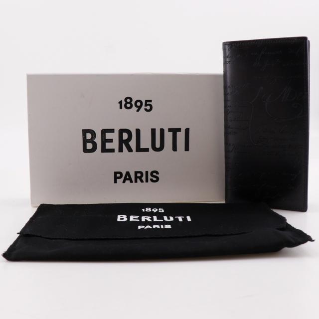 Berluti ベルルッティ サンタル フラップ カリグラフィ カーフ 黒 長財布 メンズ 【中古】_14