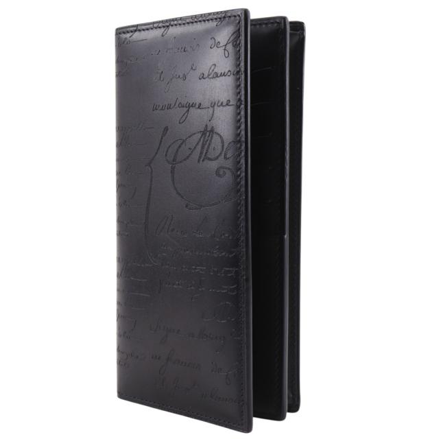 Berluti ベルルッティ サンタル フラップ カリグラフィ カーフ 黒 長財布 メンズ 【中古】_1