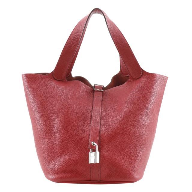 HERMES エルメス ピコタンロックGM トリヨンクレマンス 赤/シルバー金具 ハンドバッグ
