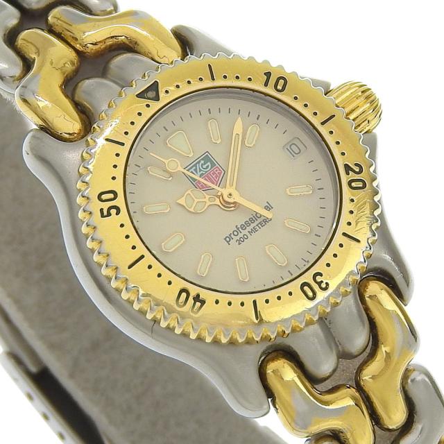 TAG HEUER タグホイヤー セル S95.708 SS シルバー クオーツ アナログ表示 アイボリー文字盤_5