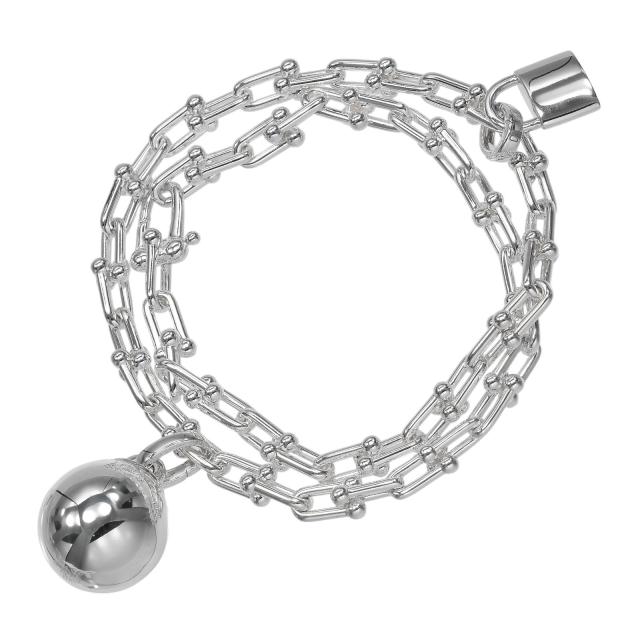 TIFFANY&amp;Co. ティファニー ハードウェア スモール ラップ シルバー925 ブレスレット 45.1g