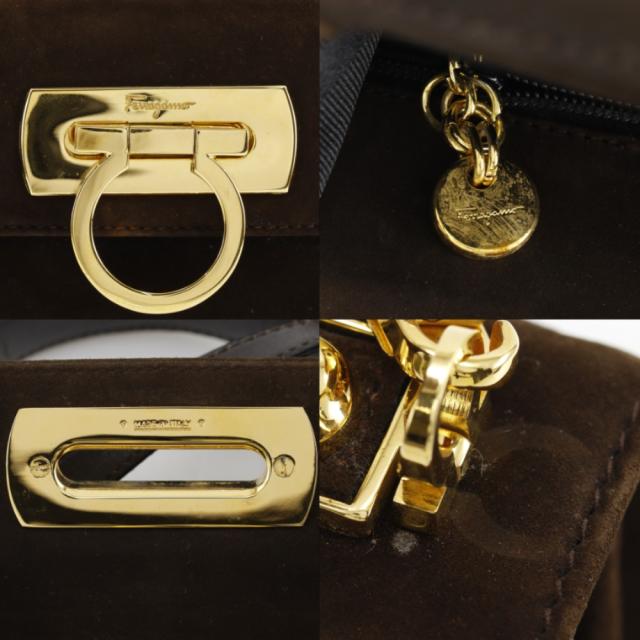 Salvatore Ferragamo サルヴァトーレフェラガモ ガンチーニ 2WAYショルダー スウェード 茶