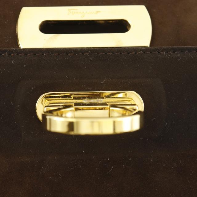 Salvatore Ferragamo サルヴァトーレフェラガモ ガンチーニ 2WAYショルダー スウェード 茶