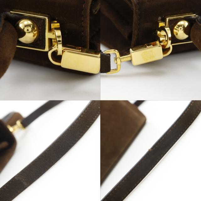 Salvatore Ferragamo サルヴァトーレフェラガモ ガンチーニ 2WAYショルダー スウェード 茶
