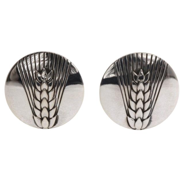 Georg Jensen ジョージジェンセン 麦 稲穂 ＃78B シルバー925 カフス メンズ 【中古】