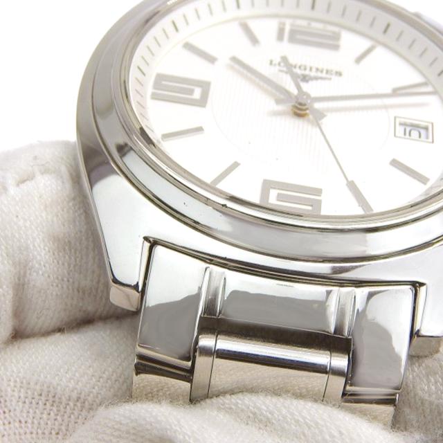 LONGINES ロンジン コンクエスト L3.632.4 SS シルバー クオーツ アナログ表示 白文字盤 腕時計