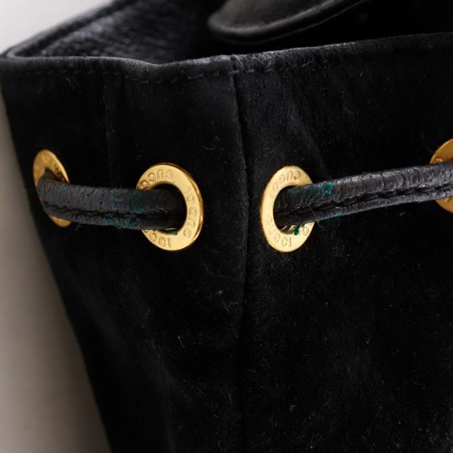 GUCCI グッチ バンブー オールドグッチ スウェード 黒 リュック・デイパック レディース_9