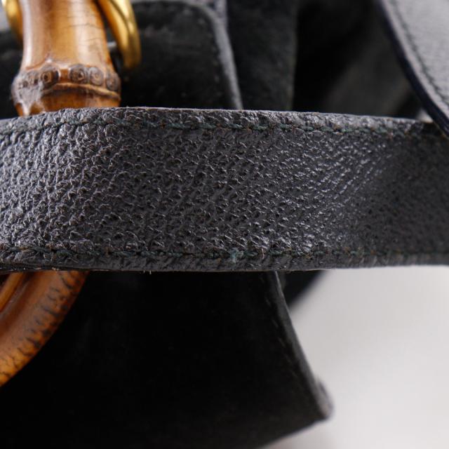 GUCCI グッチ バンブー オールドグッチ スウェード 黒 リュック・デイパック レディース_14