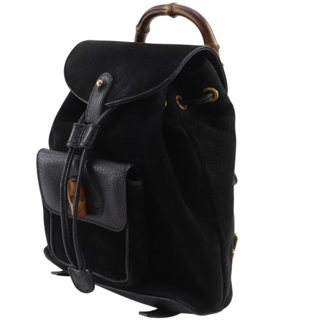 GUCCI グッチ バンブー オールドグッチ スウェード 黒 リュック・デイパック レディース_1