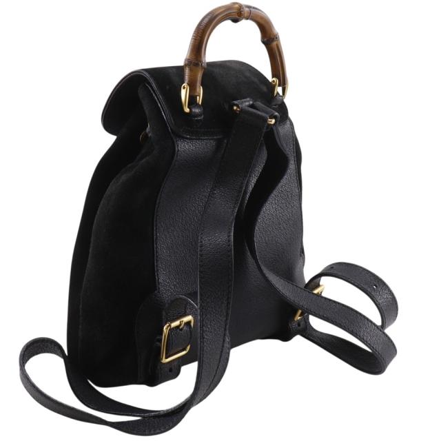 GUCCI グッチ バンブー オールドグッチ スウェード 黒 リュック・デイパック レディース_2