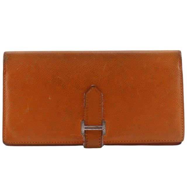 HERMES エルメス ベアンクラシック ヴォーエプソン オレンジ/シルバー