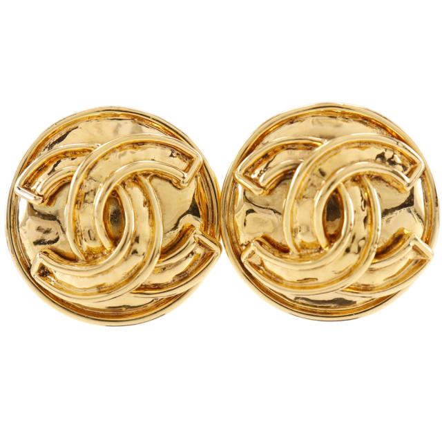 CHANEL シャネル ココマーク ヴィンテージ 金メッキ イヤリング 21.1g レディース