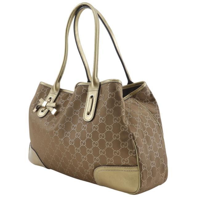 GUCCI グッチ プリンシー リボン 163805 GGキャンバス ゴールド トートバッグ レディース_1