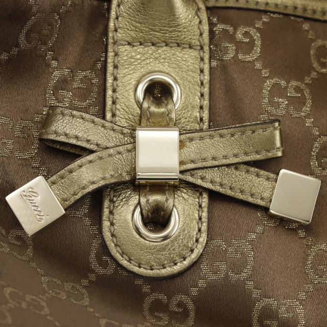 GUCCI グッチ プリンシー リボン 163805 GGキャンバス ゴールド トートバッグ レディース_11