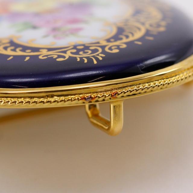 Meissen マイセン フラワー ペンダントトップ シルバー 青 ブローチ 