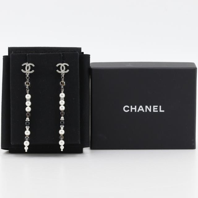 CHANEL シャネル ココマーク ロング 金属製 シルバー イヤリング 11.0g レディース_8