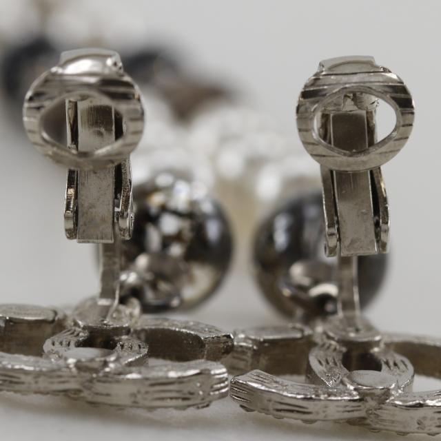 CHANEL シャネル ココマーク ロング 金属製 シルバー イヤリング 11.0g レディース_4