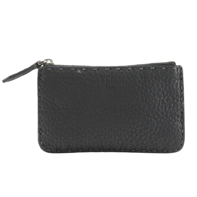 FENDI フェンディ セレリア レザー グレー コインケース ユニセックス 【中古】