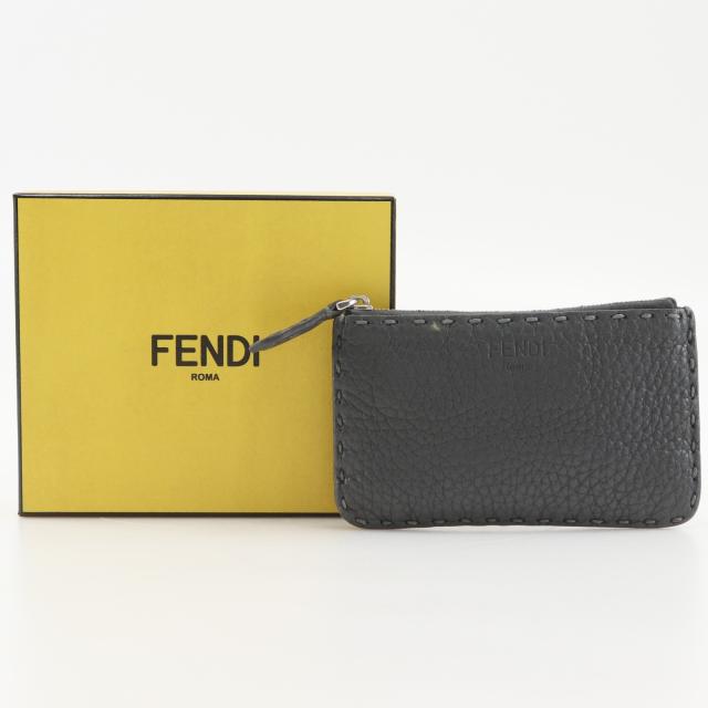 FENDI フェンディ セレリア レザー グレー コインケース ユニセックス 【中古】_18