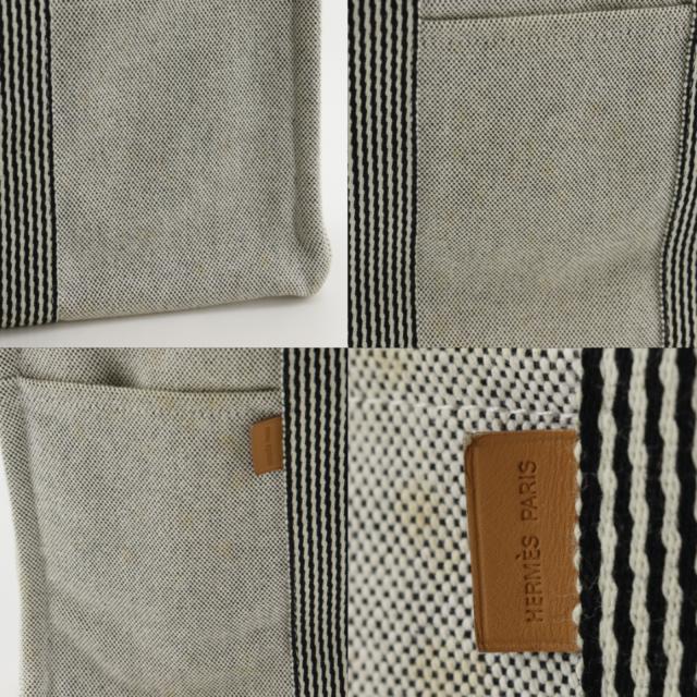 HERMES エルメス ニューフールトゥMM トートバッグ キャンバス グレー ハンドバッグ_15