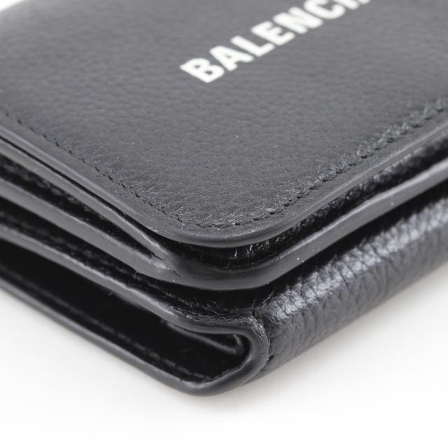 BALENCIAGA バレンシアガ キャッシュ ミニ 593813 レザー 黒 三つ折り