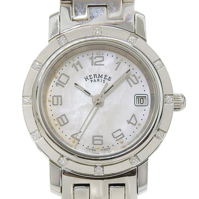 HERMES エルメス クリッパーナクレ CL4.230 SS シルバー クオーツ アナログ表示